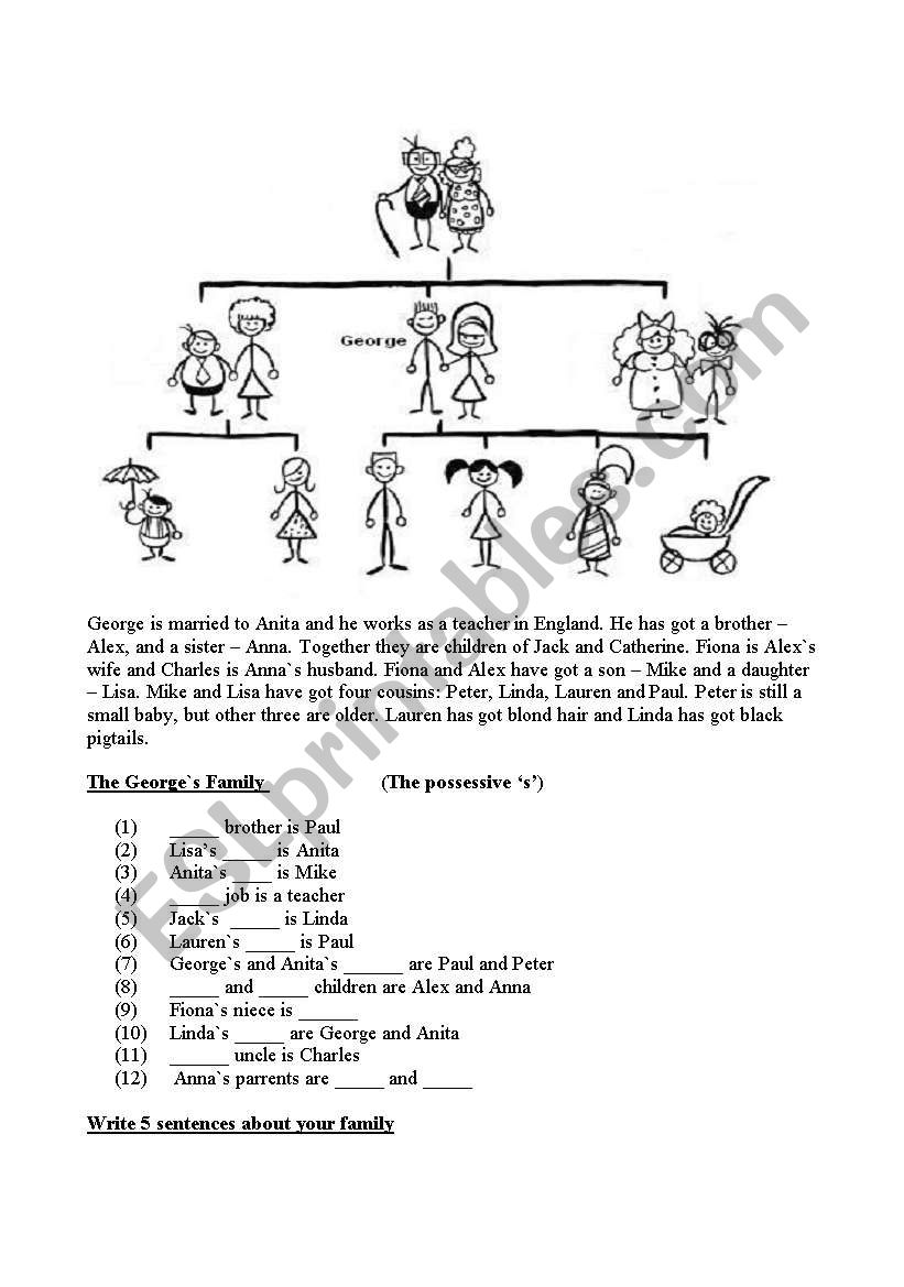 George`s family worksheet